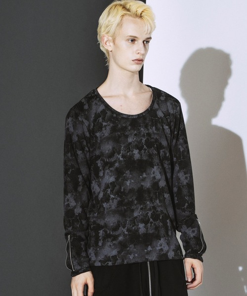 NO ID.（ノーアイディ）の「【NO ID.】Zip Sleeve U-Neck Pullover / ジップ スリーブ ユーネック プルオーバー（Tシャツ/カットソー・メンズ・ブラック/ホワイト・2/1）」の9枚目の写真