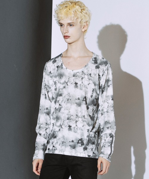 NO ID.（ノーアイディ）の「【NO ID.】Zip Sleeve U-Neck Pullover / ジップ スリーブ ユーネック プルオーバー（Tシャツ/カットソー・メンズ・ブラック/ホワイト・2/1）」の14枚目の写真