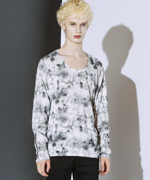 NO ID.（ノーアイディ）の「【NO ID.】Zip Sleeve U-Neck Pullover / ジップ スリーブ ユーネック プルオーバー（Tシャツ/カットソー・メンズ・ブラック/ホワイト・2/1）」の16枚目の写真
