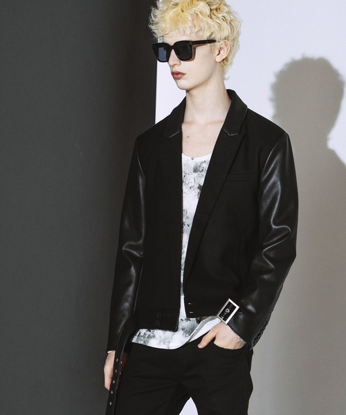 NO ID.（ノーアイディ）の「【NO ID.】Zip Sleeve U-Neck Pullover / ジップ スリーブ ユーネック プルオーバー（Tシャツ/カットソー・メンズ・ブラック/ホワイト・2/1）」の18枚目の写真