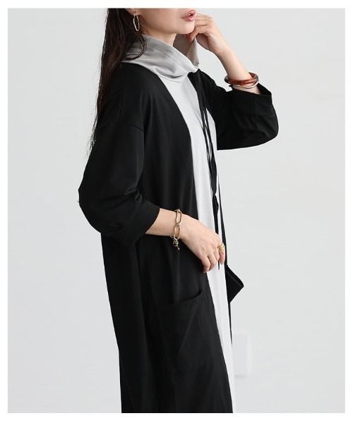 Sawa a la mode(サワアラモード)の「配色モードロングワンピース(ワンピース・レディース・ブラック・FREE)」の9枚目の写真
