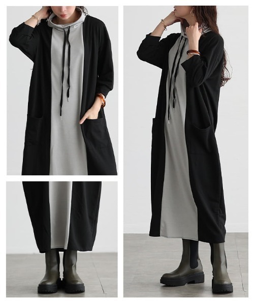 Sawa a la mode(サワアラモード)の「配色モードロングワンピース(ワンピース・レディース・ブラック・FREE)」の17枚目の写真