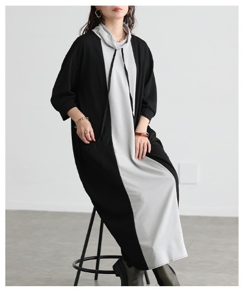 Sawa a la mode(サワアラモード)の「配色モードロングワンピース(ワンピース・レディース・ブラック・FREE)」の18枚目の写真