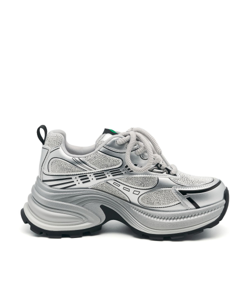CLLIB(クリブ)の「COSHER スタンディングスニーカー 6.5CM-CL0701 (2カラー)(スニーカー・レディース・シルバー/アイボリー・23cm/23.5cm/24cm/24.5cm/25cm)」の4枚目の写真