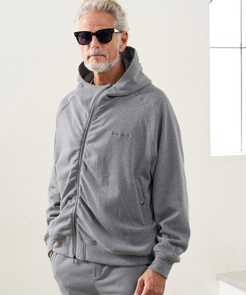 Maison code 13(メゾンコードサーティーン)の「mpa4200- Fleece Lined Asymmetric Hoodie ジップパーカー(M26W-17)(パーカー・メンズ・トップグレー/ブラック・M/L/S)」の8枚目の写真