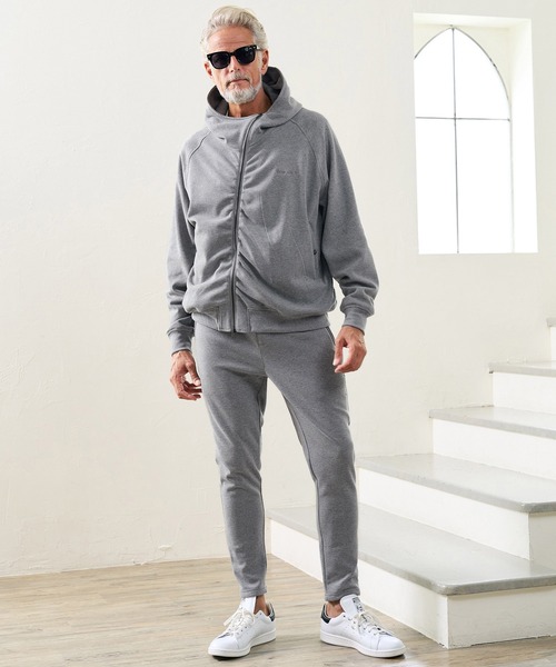 Maison code 13(メゾンコードサーティーン)の「mpa4200- Fleece Lined Asymmetric Hoodie ジップパーカー(M26W-17)(パーカー・メンズ・トップグレー/ブラック・M/L/S)」の9枚目の写真