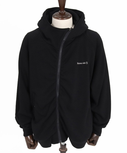 Maison code 13(メゾンコードサーティーン)の「mpa4200- Fleece Lined Asymmetric Hoodie ジップパーカー(M26W-17)(パーカー・メンズ・トップグレー/ブラック・M/L/S)」の11枚目の写真