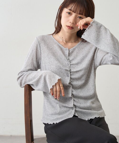 DISCOAT(ディスコート)の「【WEB限定】フロントギャザーロングスリーブ(Tシャツ/カットソー・レディース・ブラック/ネイビー/グレー・FREE)」の2枚目の写真