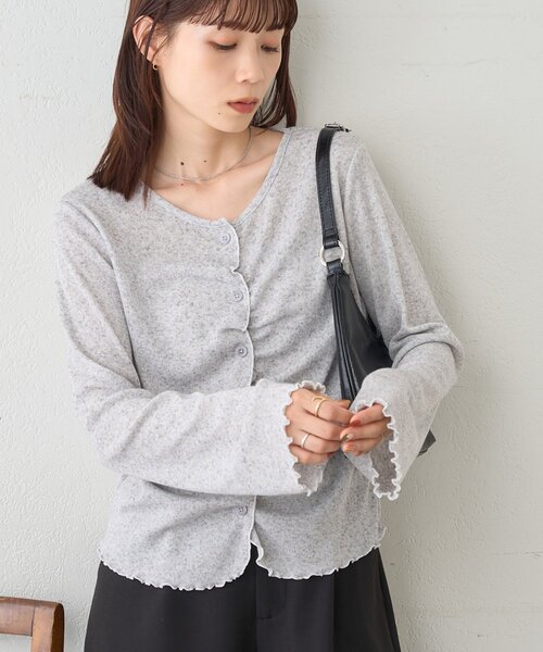 DISCOAT(ディスコート)の「【WEB限定】フロントギャザーロングスリーブ(Tシャツ/カットソー・レディース・ブラック/ネイビー/グレー・FREE)」の13枚目の写真