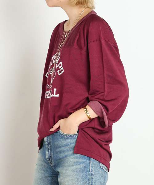 AP STUDIO(エーピーストゥディオ)の「【athletic wear MASON】別注Rayon Football Tsh(Tシャツ/カットソー・レディース・ボルドー/ブラウン・FREE)」の17枚目の写真