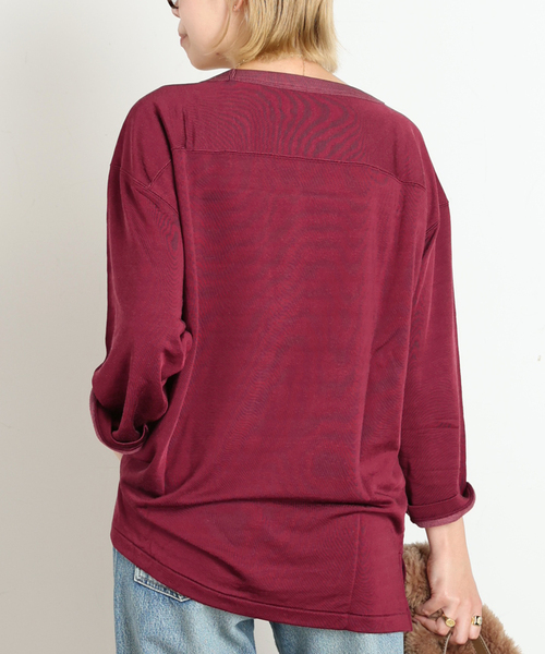 AP STUDIO(エーピーストゥディオ)の「【athletic wear MASON】別注Rayon Football Tsh(Tシャツ/カットソー・レディース・ボルドー/ブラウン・FREE)」の18枚目の写真
