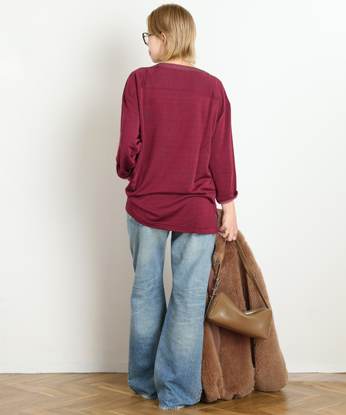 AP STUDIO(エーピーストゥディオ)の「【athletic wear MASON】別注Rayon Football Tsh(Tシャツ/カットソー・レディース・ボルドー/ブラウン・FREE)」の21枚目の写真