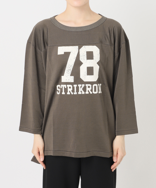 AP STUDIO(エーピーストゥディオ)の「【athletic wear MASON】別注Rayon Football Tsh(Tシャツ/カットソー・レディース・ボルドー/ブラウン・FREE)」の4枚目の写真