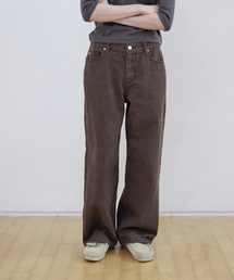 ソフトウォッシングカラーストレートデニム_BROWN