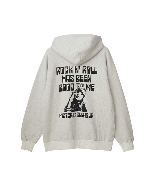 HYSTERIC GLAMOUR(ヒステリックグラマー)の「ROCK ’N’ ROLL GOOD TO ME パーカー(パーカー・メンズ・ブラック/トップグレー/グリーン・X-LARGE/LARGE/MEDIUM/SMALL)」の6枚目の写真