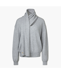 KUME（クメ）の「Raccoon Blend Muffler Knit Sweater, Light Gray（ニット/セーター）」
