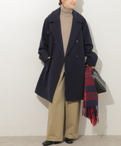 JOURNAL STANDARD relume(ジャーナルスタンダード レリューム)の「尾州ウールスーパー100モッサロングコート(チェスターコート・レディース・チョコ/ネイビー・36/38)」の11枚目の写真