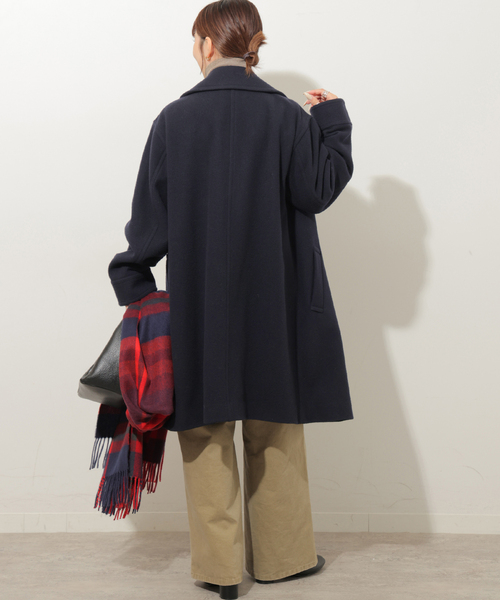 JOURNAL STANDARD relume(ジャーナルスタンダード レリューム)の「尾州ウールスーパー100モッサロングコート(チェスターコート・レディース・チョコ/ネイビー・36/38)」の14枚目の写真