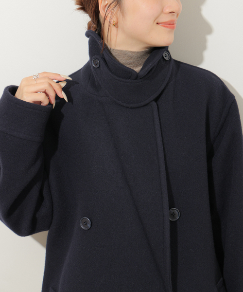 JOURNAL STANDARD relume(ジャーナルスタンダード レリューム)の「尾州ウールスーパー100モッサロングコート(チェスターコート・レディース・チョコ/ネイビー・36/38)」の15枚目の写真
