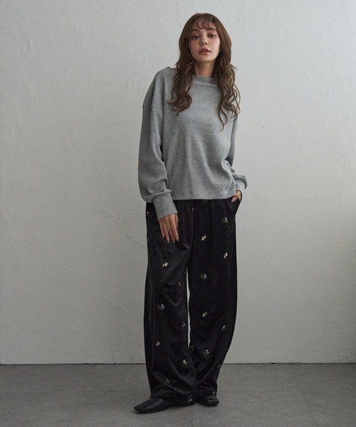 notch.（ノッチ）の「花柄刺繍ベロアパンツ（その他パンツ・レディース・ブラック/アイボリー/ブラウン・TM/M）」の8枚目の写真