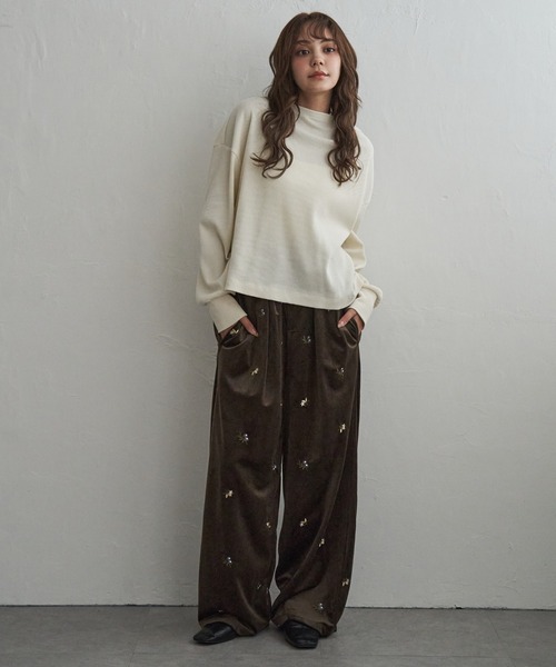 notch.（ノッチ）の「花柄刺繍ベロアパンツ（その他パンツ・レディース・ブラック/アイボリー/ブラウン・TM/M）」の16枚目の写真
