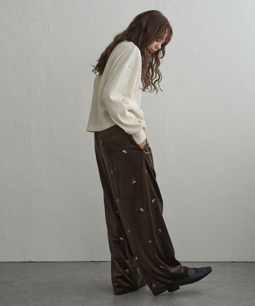 notch.（ノッチ）の「花柄刺繍ベロアパンツ（その他パンツ・レディース・ブラック/アイボリー/ブラウン・TM/M）」の19枚目の写真