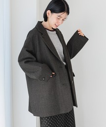 ウール混ジャケットコート