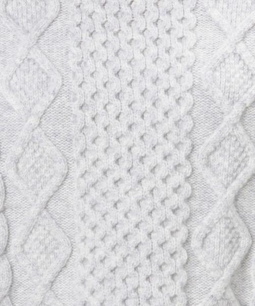 green label relaxing(グリーンレーベルリラクシング)の「CB HAMILTON ARAN WIDE 5Gニット(ニット/セーター・レディース・オフホワイト/ライトグレー/ネイビー/レッド・FREE)」の18枚目の写真