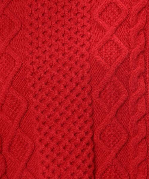 green label relaxing(グリーンレーベルリラクシング)の「CB HAMILTON ARAN WIDE 5Gニット(ニット/セーター・レディース・オフホワイト/ライトグレー/ネイビー/レッド・FREE)」の11枚目の写真