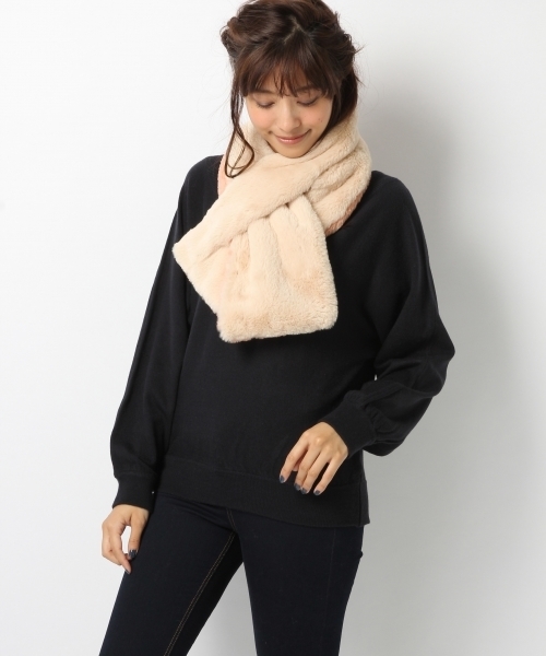 Heather（ヘザー）の「フェイクファーティペット　735000（マフラー・レディース・ブラウン系その他/ピンク系その他/グレー/ホワイト・ONE SIZE）」の5枚目の写真