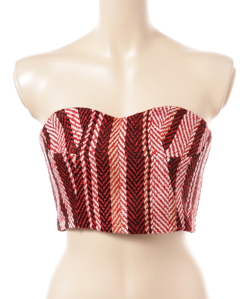 SLY（スライ）の「TWEED STRIPE ビスチェ（チューブトップ）」 - WEAR