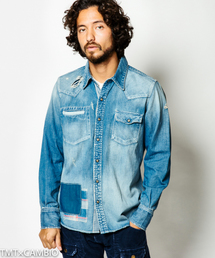 L/SL SINGLE STITCH CRUSH DENIM SHIRTS(HQ)