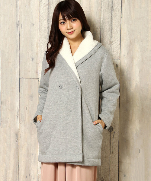 LBC(エルビーシー)の「裏ボア衿ボリュームコート(その他アウター・レディース・グレー/モカ/ブラック・LARGE/MEDIUM)」の13枚目の写真