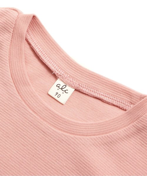 apres les cours（アプレレクール）の「袖2段フリル7分袖Тシャツ（Tシャツ/カットソー・キッズ・ピンク/オフホワイト・140/100/120/90/130/110/80）」の5枚目の写真