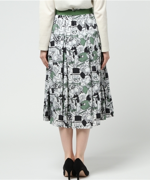 MERLOT（メルロー）の「アニマル音楽隊リボンタックフレアスカート9044（スカート・レディース・イエロー/グリーン・FREE）」の5枚目の写真