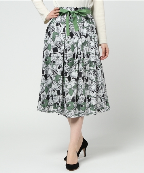 MERLOT（メルロー）の「アニマル音楽隊リボンタックフレアスカート9044（スカート・レディース・イエロー/グリーン・FREE）」の10枚目の写真