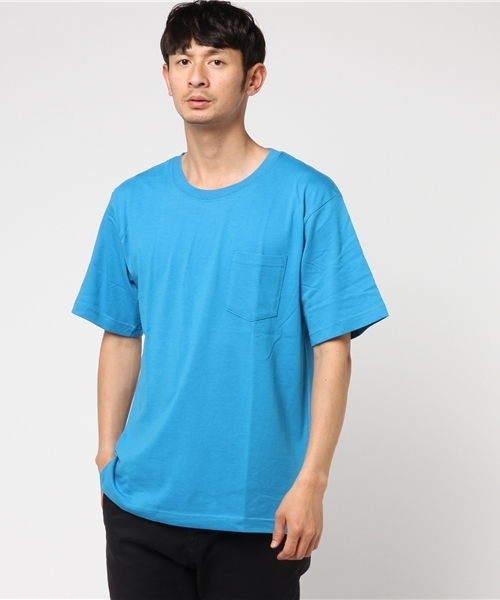 WEGO（ウィゴー）の「WEGO/カラーパレットカットソー（Tシャツ/カットソー・メンズ・レッド/ライム/ホワイト/ブラック/ロイヤルブルー/イエロー/オレンジ/パープル/ピンク系その他/ターコイズブルー・MEDIUM/LARGE）」の5枚目の写真