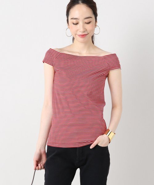 IENA LA BOUCLE(イエナラブークル)の「IENA LA BOUCLE フライスボーダーフレンチスリーブプルオーバー◆(Tシャツ/カットソー・レディース・レッド/ブラック/ブルー・FREE)」の3枚目の写真