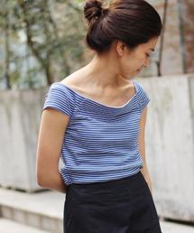 IENA LA BOUCLE フライスボーダーフレンチスリーブプルオーバー◆