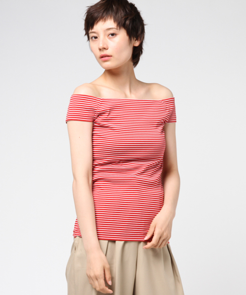 IENA LA BOUCLE(イエナラブークル)の「IENA LA BOUCLE フライスボーダーフレンチスリーブプルオーバー◆(Tシャツ/カットソー・レディース・レッド/ブラック/ブルー・FREE)」の14枚目の写真