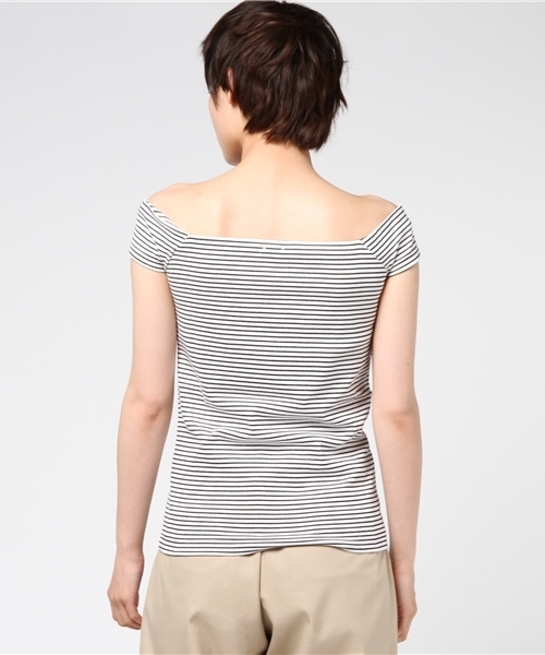 IENA LA BOUCLE(イエナラブークル)の「IENA LA BOUCLE フライスボーダーフレンチスリーブプルオーバー◆(Tシャツ/カットソー・レディース・レッド/ブラック/ブルー・FREE)」の6枚目の写真