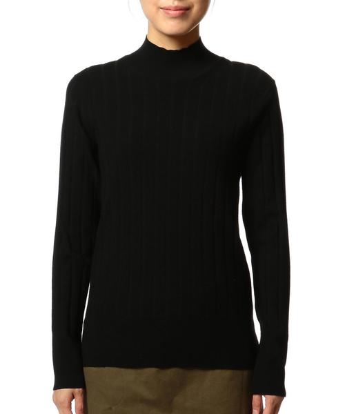 ASTRAET（アストラット）の「ASTRAET（アストラット）16G リブ ハイネックニット（ニット/セーター・レディース・ブラック/ライトピンク・FREE）」の4枚目の写真