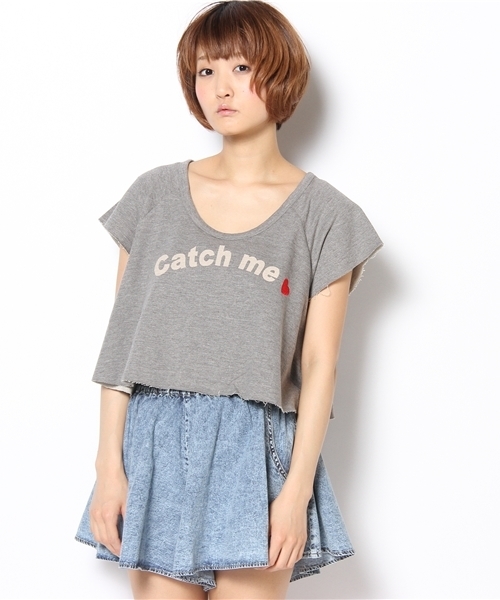 Kastane（カスタネ）の「Catchme①T（Tシャツ/カットソー・レディース・ホワイト/チャコールグレー/ライトグリーン/ラベンダー・FREE）」の3枚目の写真