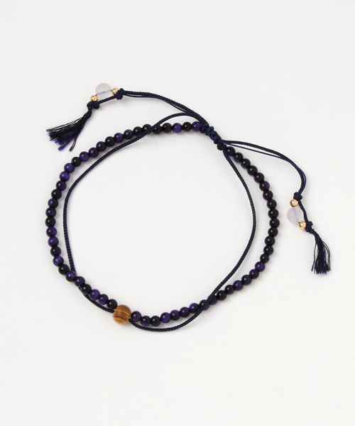 岩座 IWAKURA(イワクラ)の「【岩座】紺絹組紐アンクレット パープルタイガーアイ(アンクレット・メンズ・パープル系その他・FREE)」の1枚目の写真