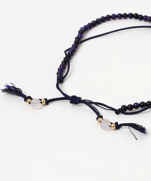 岩座 IWAKURA(イワクラ)の「【岩座】紺絹組紐アンクレット パープルタイガーアイ(アンクレット・メンズ・パープル系その他・FREE)」の2枚目の写真