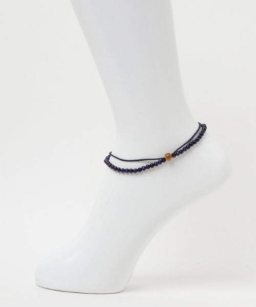 岩座 IWAKURA(イワクラ)の「【岩座】紺絹組紐アンクレット パープルタイガーアイ(アンクレット・メンズ・パープル系その他・FREE)」の4枚目の写真