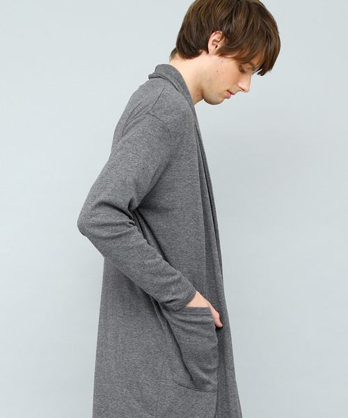 EMMA CLOTHES（エマクローズ）の「TCフライスストレッチロングカーディガン（カーディガン/ボレロ・メンズ・杢グレー/ブラック/ブルーグリーン/チャコール・FREE）」の10枚目の写真