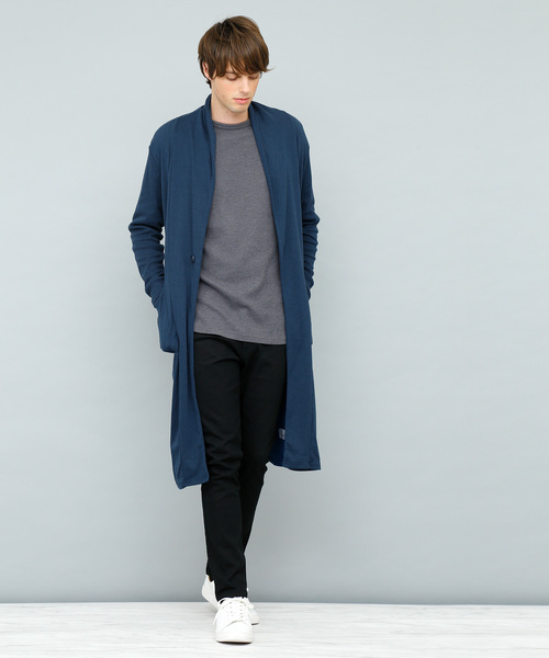 EMMA CLOTHES（エマクローズ）の「TCフライスストレッチロングカーディガン（カーディガン/ボレロ・メンズ・杢グレー/ブラック/ブルーグリーン/チャコール・FREE）」の11枚目の写真