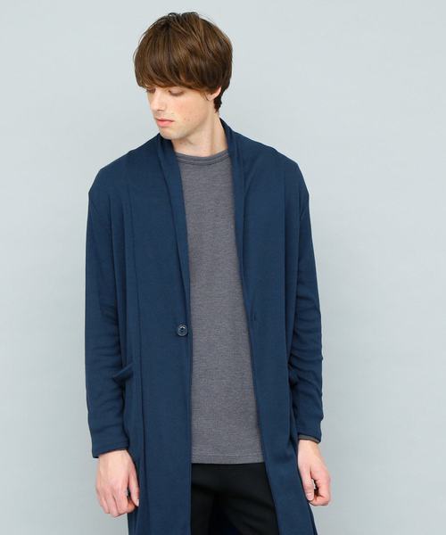 EMMA CLOTHES（エマクローズ）の「TCフライスストレッチロングカーディガン（カーディガン/ボレロ・メンズ・杢グレー/ブラック/ブルーグリーン/チャコール・FREE）」の12枚目の写真