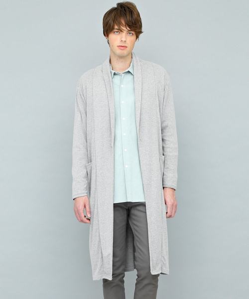 EMMA CLOTHES（エマクローズ）の「TCフライスストレッチロングカーディガン（カーディガン/ボレロ・メンズ・杢グレー/ブラック/ブルーグリーン/チャコール・FREE）」の13枚目の写真